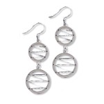 Sterling Silver Zig-Zag Laced up Circle Dangles